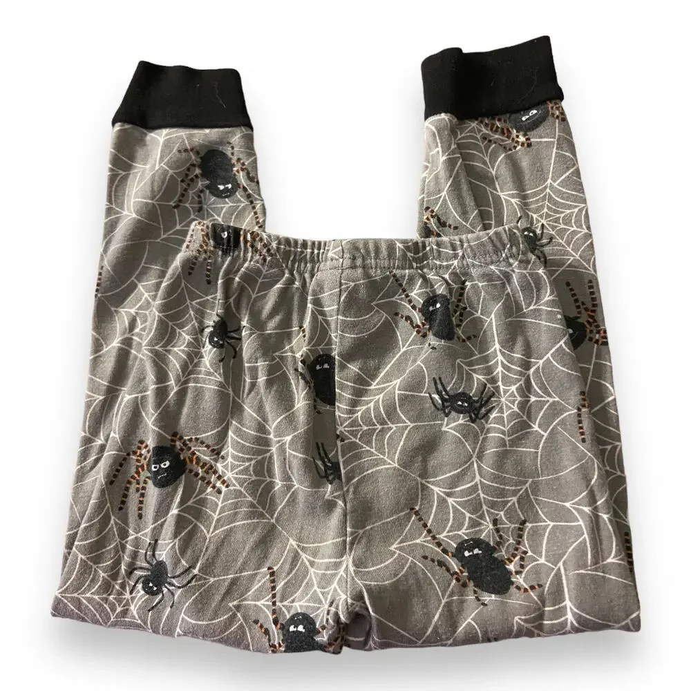 Gymboree Unisex Pajamas Sz 4 Spiderweb Halloween Shop Gymmies‎ PJs Gray Black